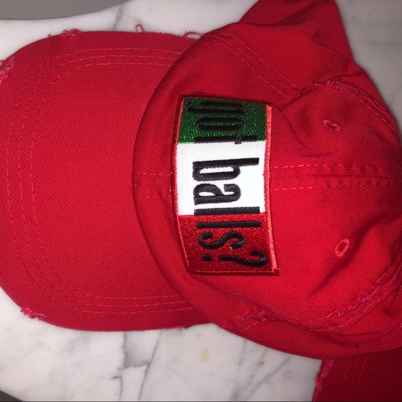 2 Italian style “ got balls? “ distressed hat RED - Picture 2 of 4